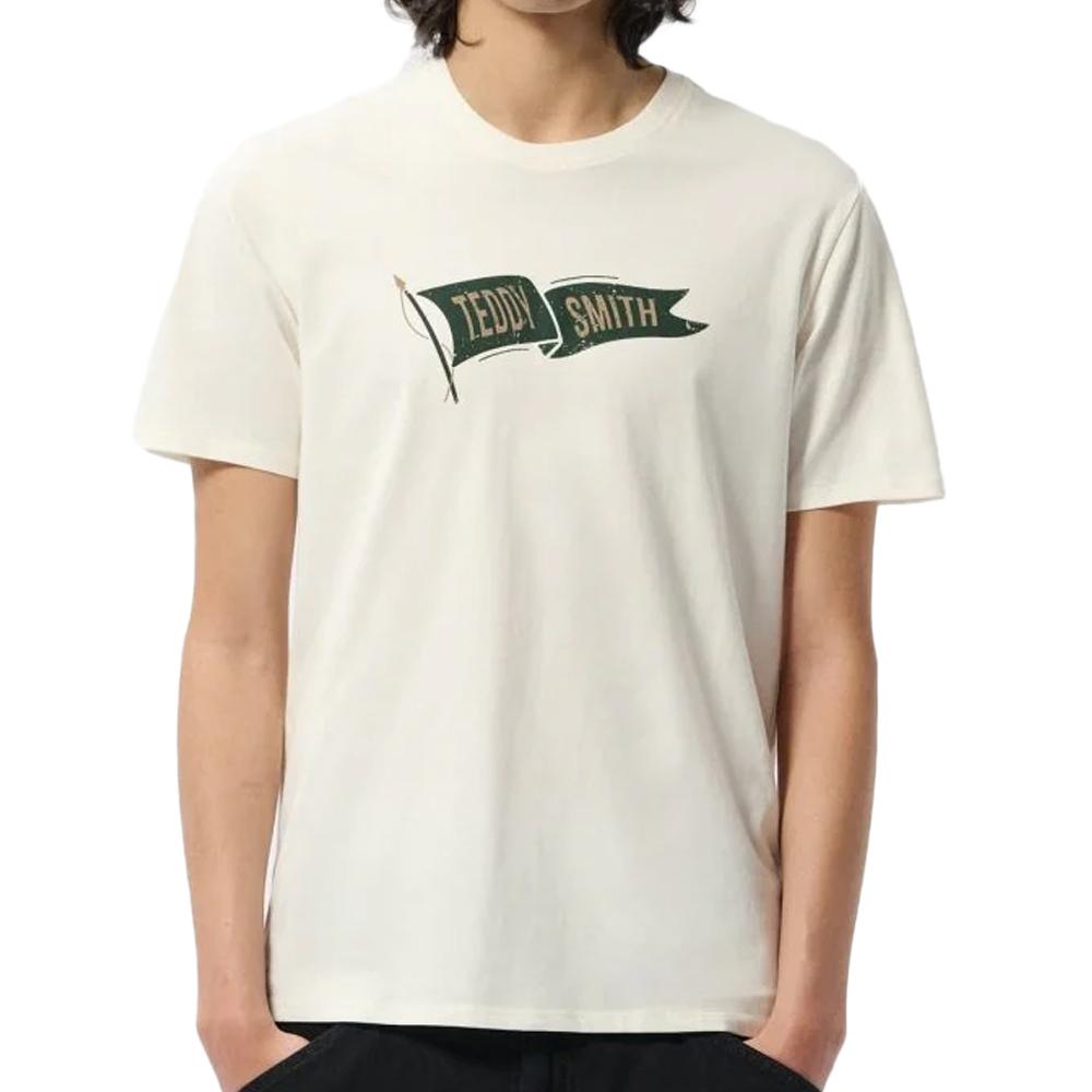 T-shirt Blanc Homme Teddy Smith T-flag pas cher