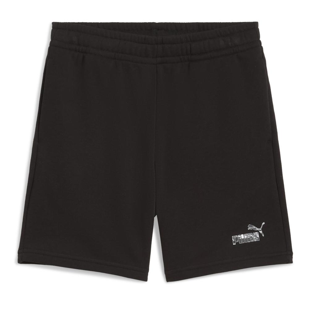 Short Noir Garçon Puma Ess Camo Shorts Tr B pas cher