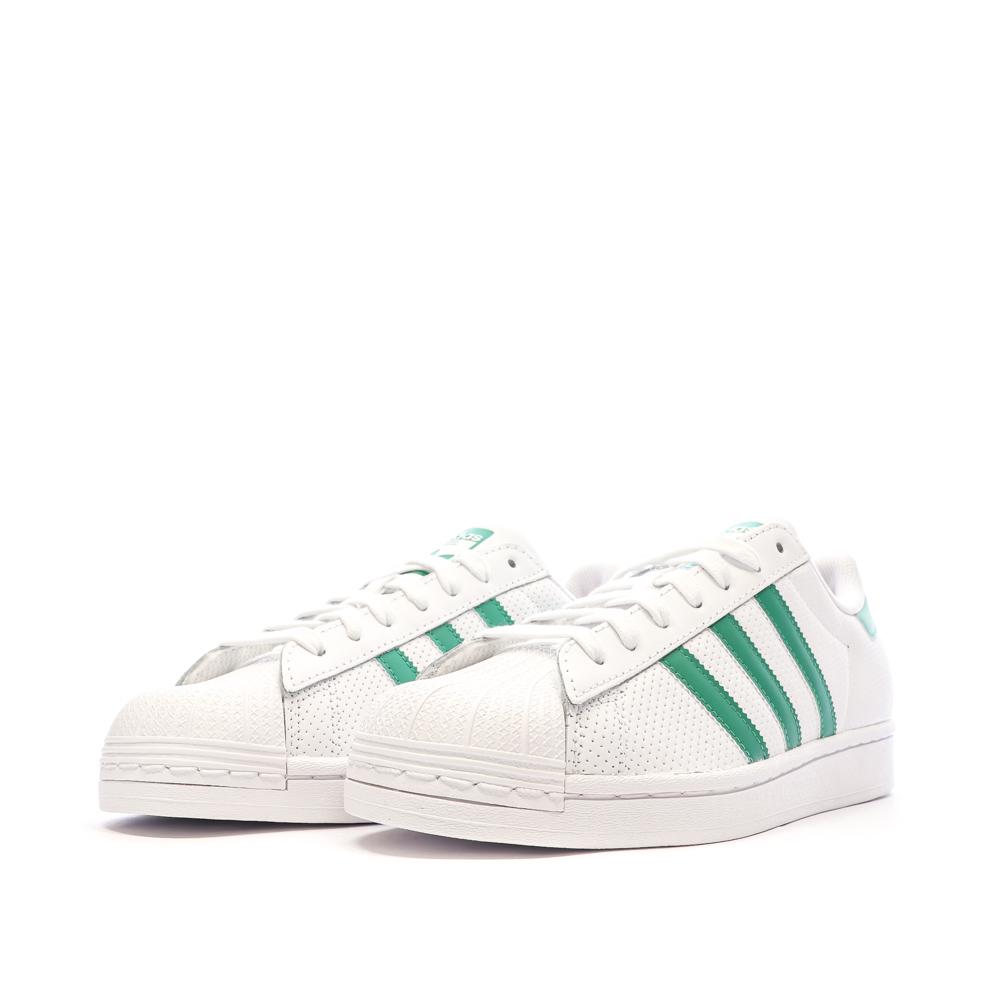 Baskets Blanc/Vert Homme Adidas Superstar IF3654 vue 6