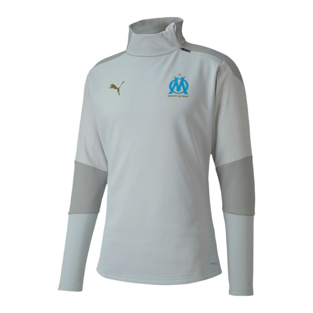 OM Sweat 1/2 zip Gris Homme Puma Training 2020/2021 pas cher