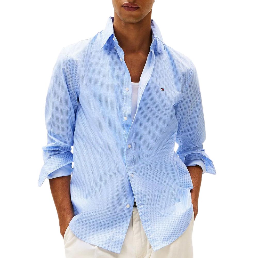 Chemise Bleu Clair Homme Tommy Hilfiger Flex pas cher