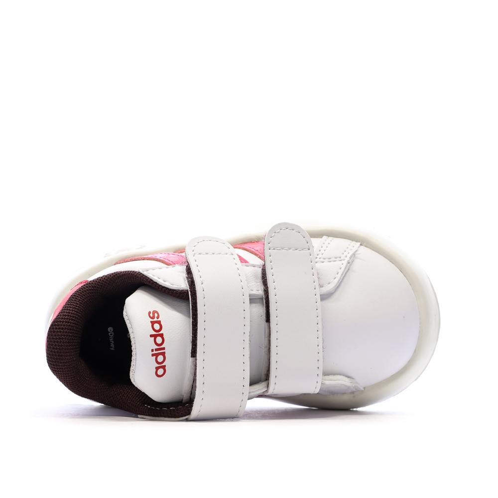 Baskets Blanches/Rouges Fille Adidas Grand Court Minnies vue 4