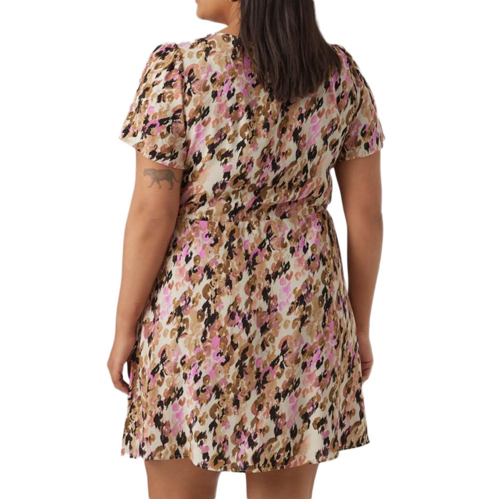 Robe Beige/Rose à Motifs Femme Vero Moda CURVE Easy vue 2