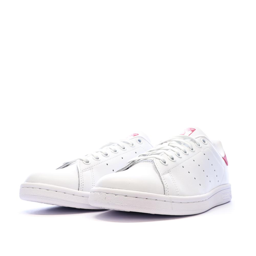 Baskets Blanches/Roses Fille Adidas Stan Smith vue 6