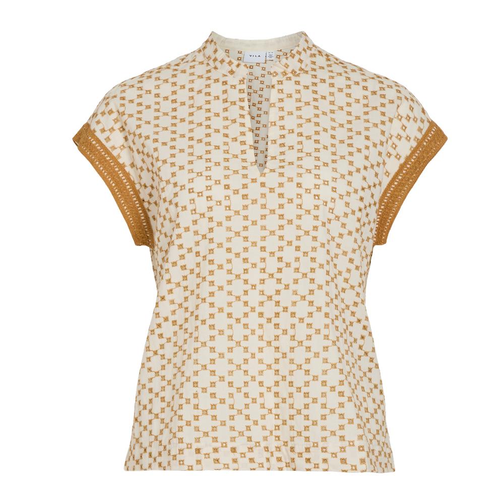 Camiseta beige/amarilla para mujer de Vila Visumira barato