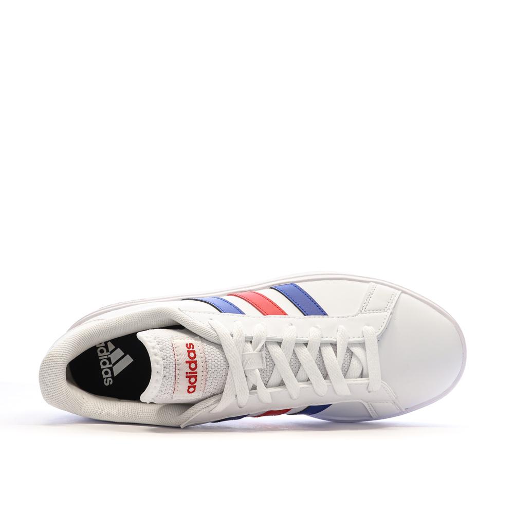 Baskets Blanc/Rouge/Bleu Homme Adidas Grand Court Base 2.0 vue 4