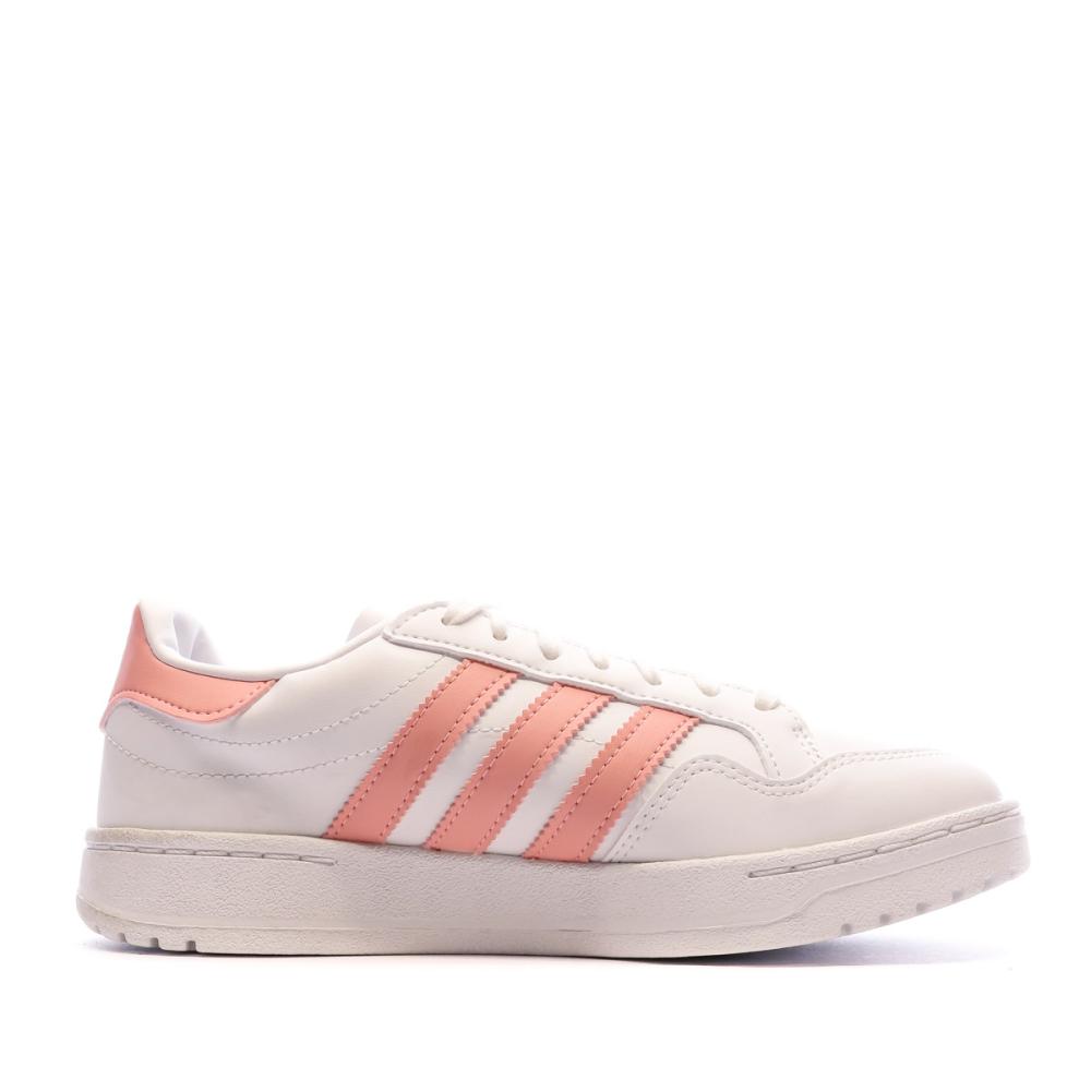 Baskets Blanche/Corail Femme Adidas Team Court vue 2