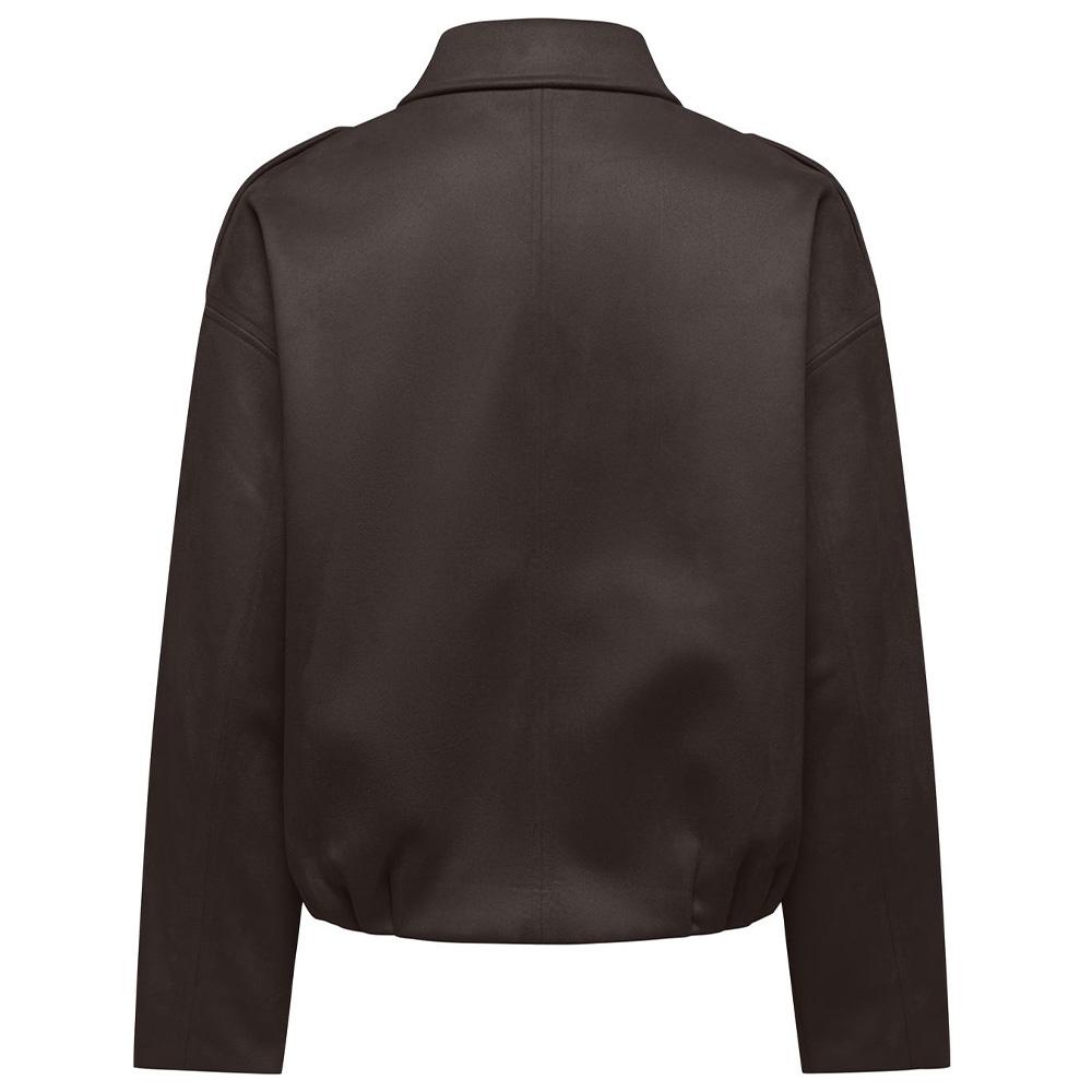 Dunkelbraune Wildlederjacke für Damen von Only Amber Ansicht 2