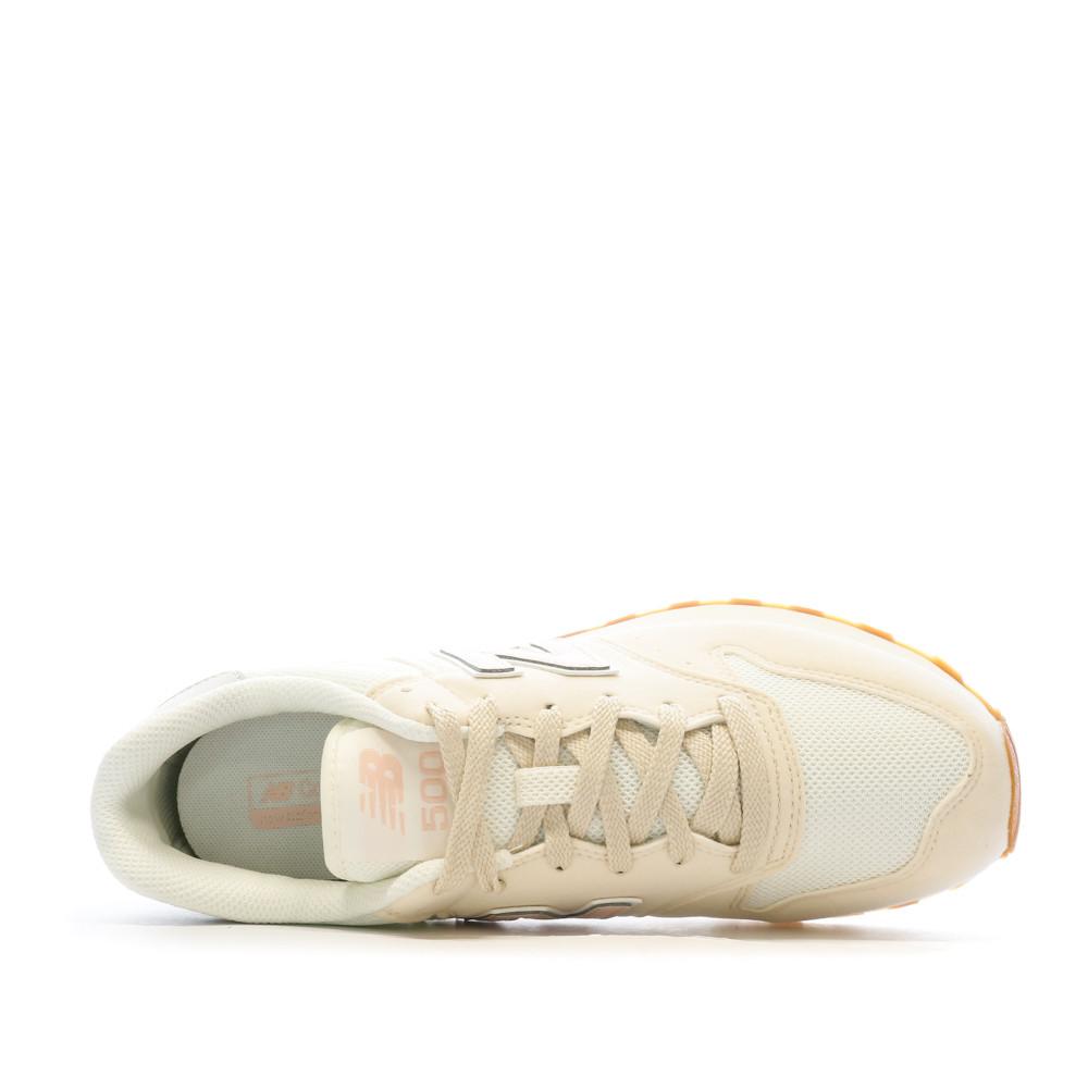 Basket Beige Femme New Balance 500 vue 4