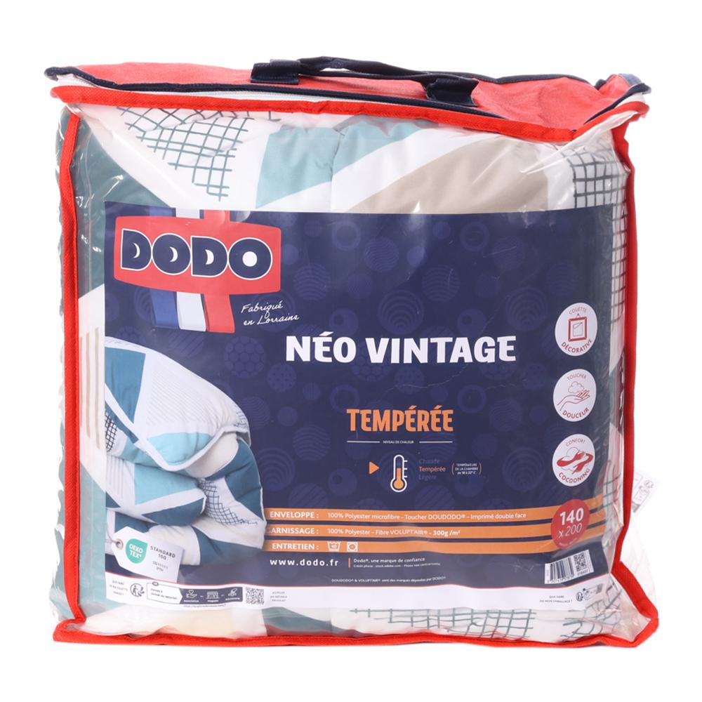 Couette Bleu/Blanche/Grise Temperée Vintage Dodo 140x200 pas cher