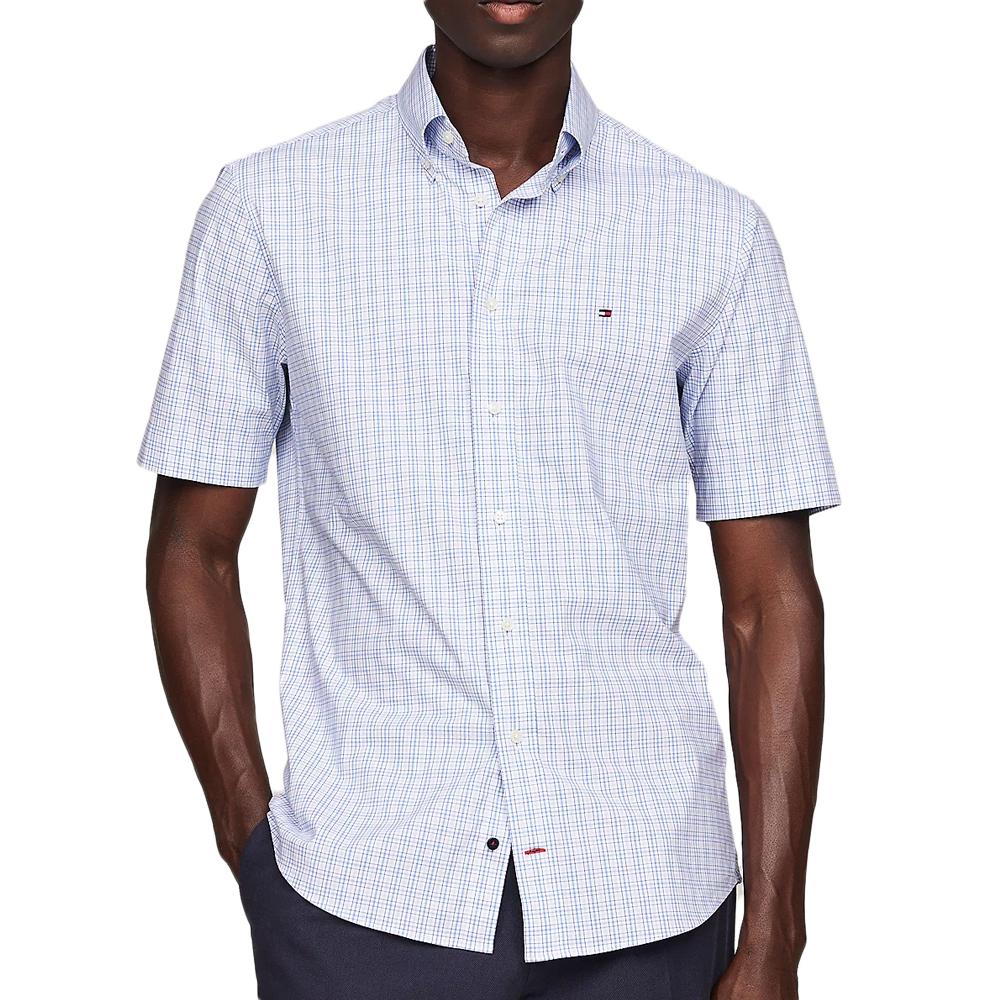 Chemise Bleu/Blanche Homme Tommy Hilfiger MW0MW35311 pas cher