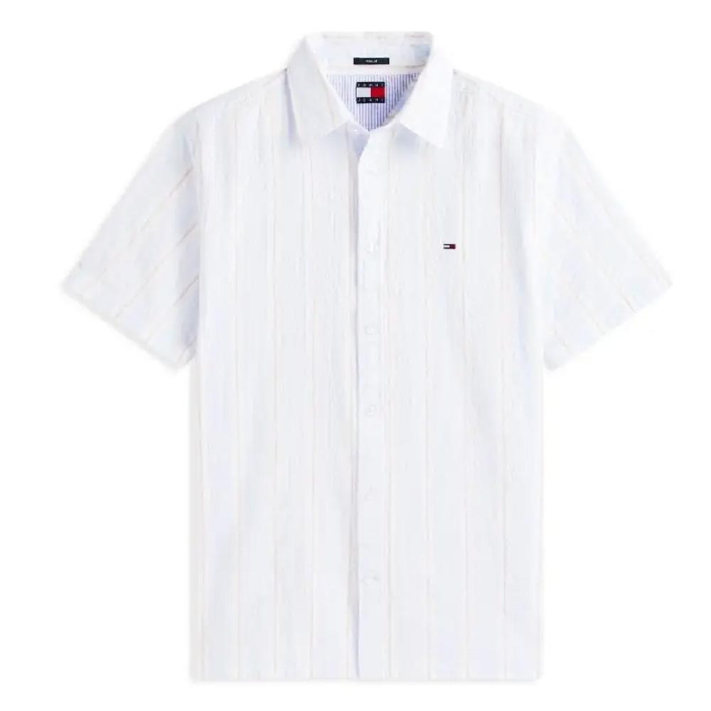 Chemise Bleu Clair/Beige Homme Tommy Hilfiger Tjm Reg vue 2