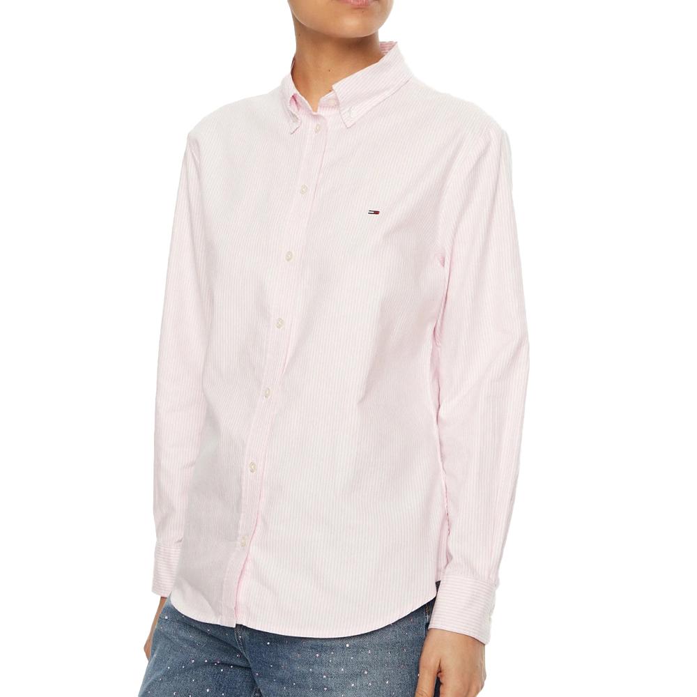 Chemise Rouge/Blanc Femme Tommy Hilfiger Oxford pas cher