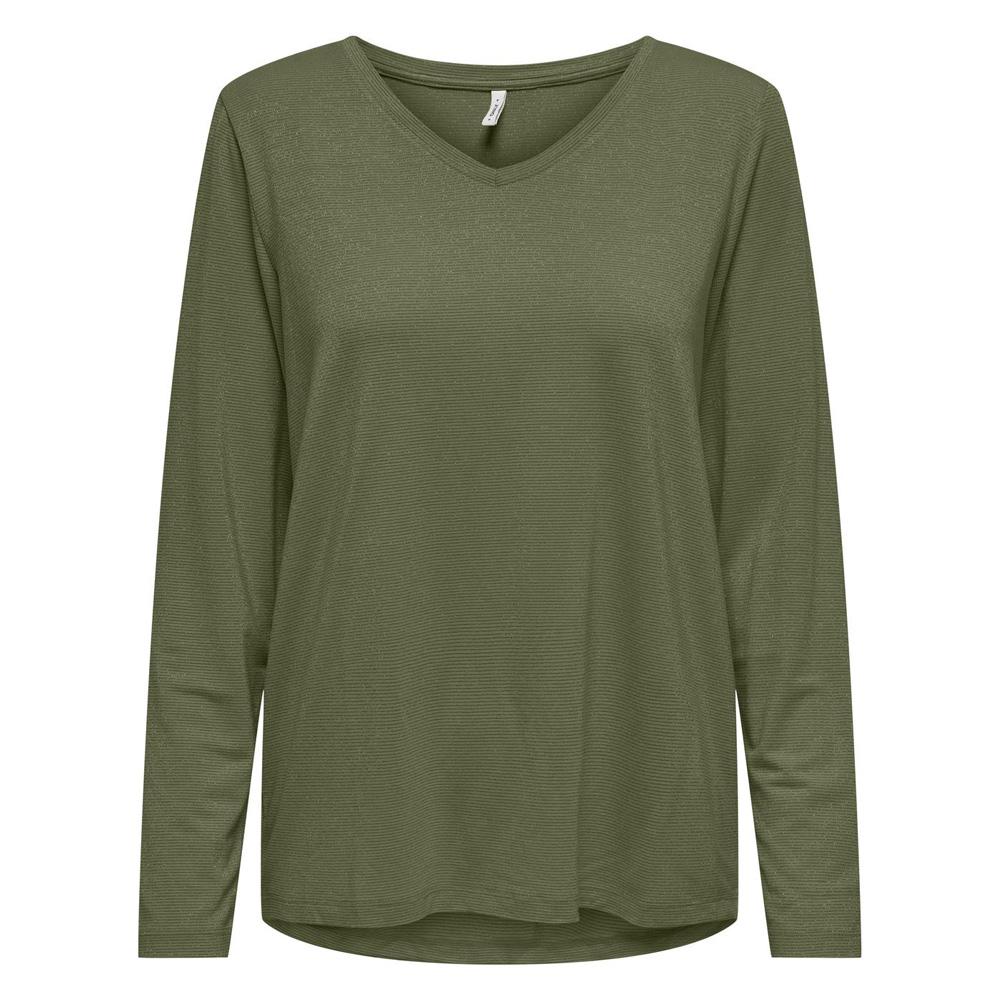 T-shirt Kaki Femme Only Harly ML pas cher