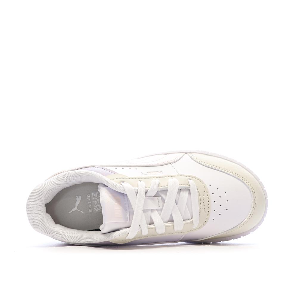 Basket Blanches/Mauves/Jaunes Fille Puma Carina Mia vue 4