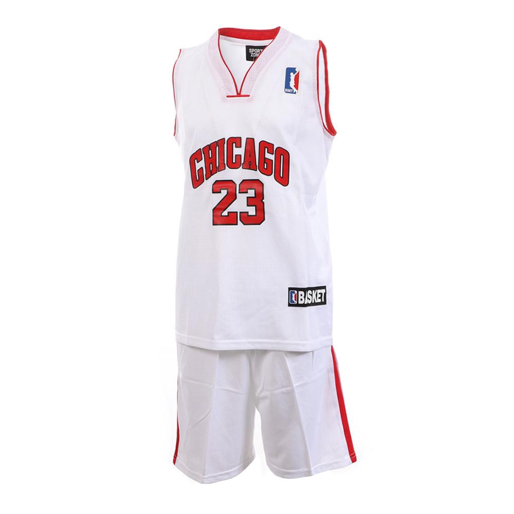 Chicago Bulls Ensemble de basket Blanc Enfant Sport Zone pas cher