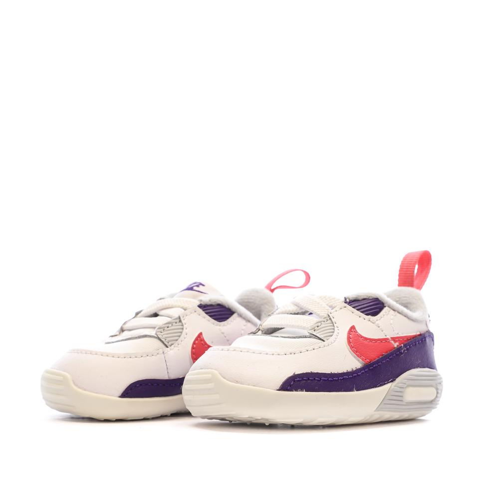 Baskets Blanches/Violet Garçon Nike Max 90 vue 6