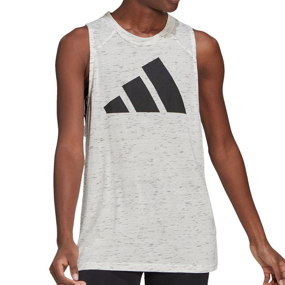 Débardeur Blanc chiné Femme Adidas Winners pas cher