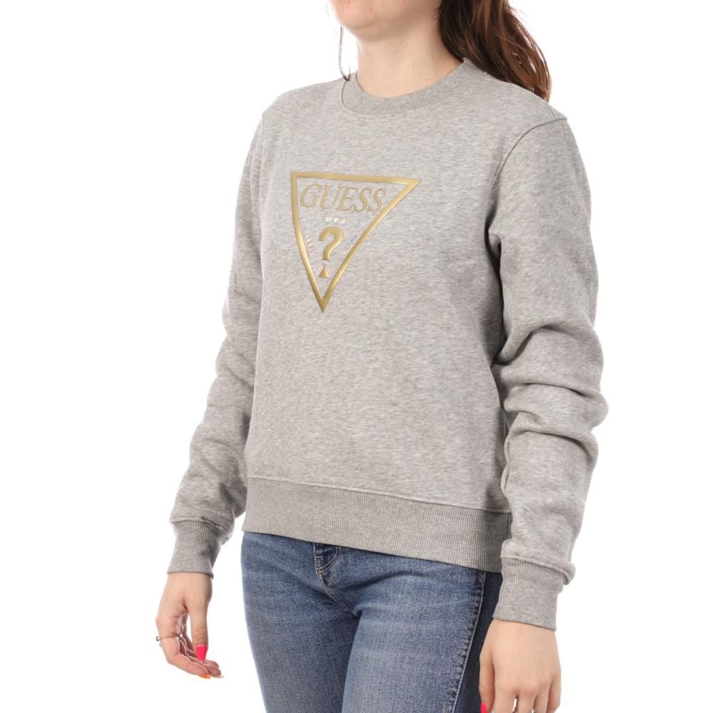 Sweat Gris Femme Guess Gold Triangle pas cher