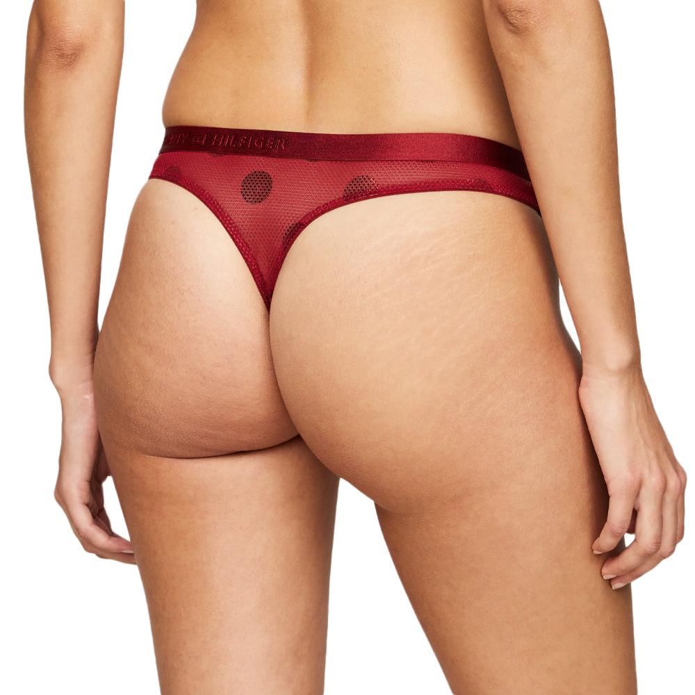 String Rouge Femme Tommy Hilfiger Thong Black vue 2
