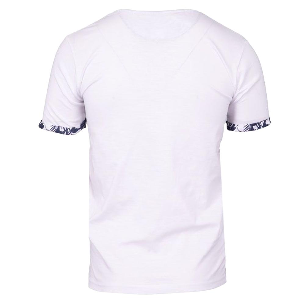 T-shirt Blanc/Marine Homme La Maison Blaggio Melzac vue 2