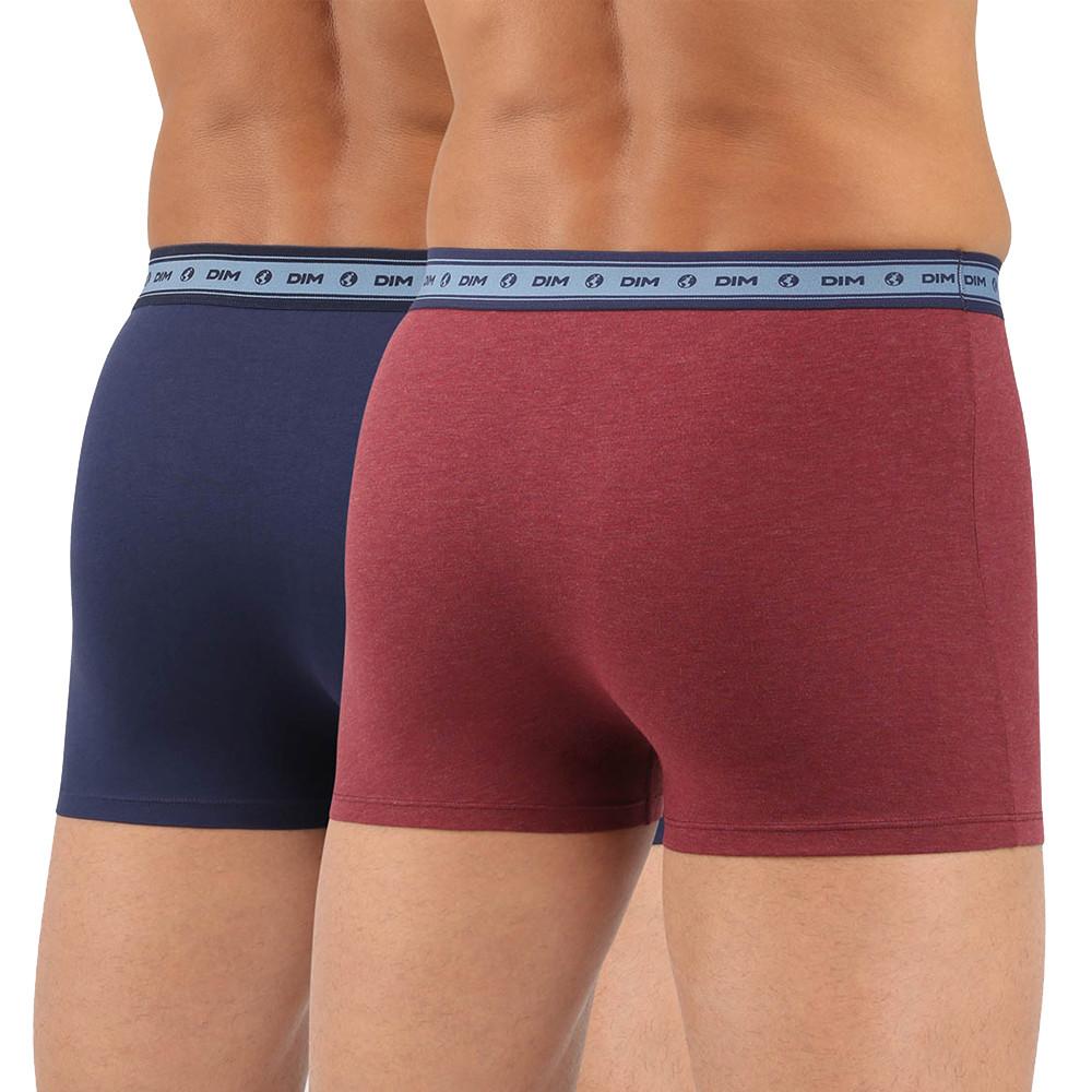 Lot x2 Boxers Bleu/Rouge Homme Dim vue 2