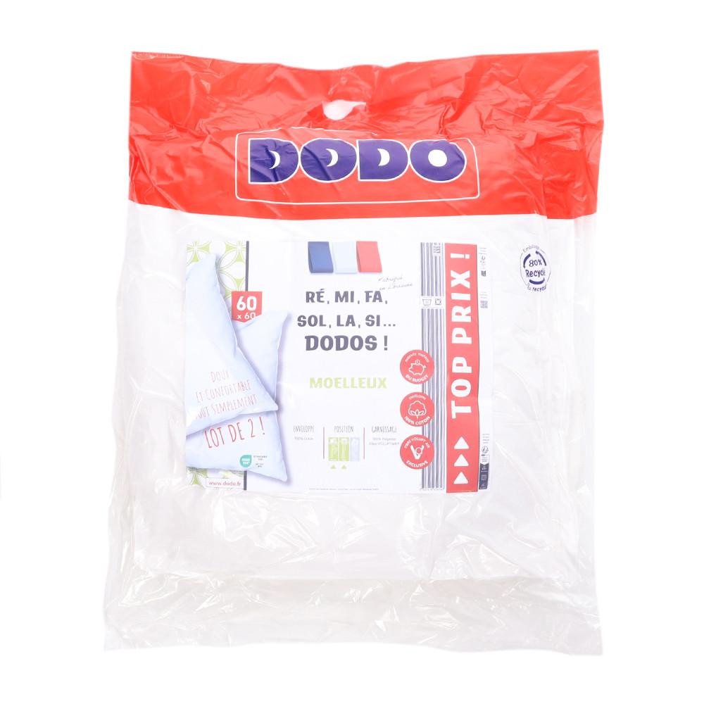 Lot De 2 Oreillers Synthétiques 60x60 Dodo pas cher