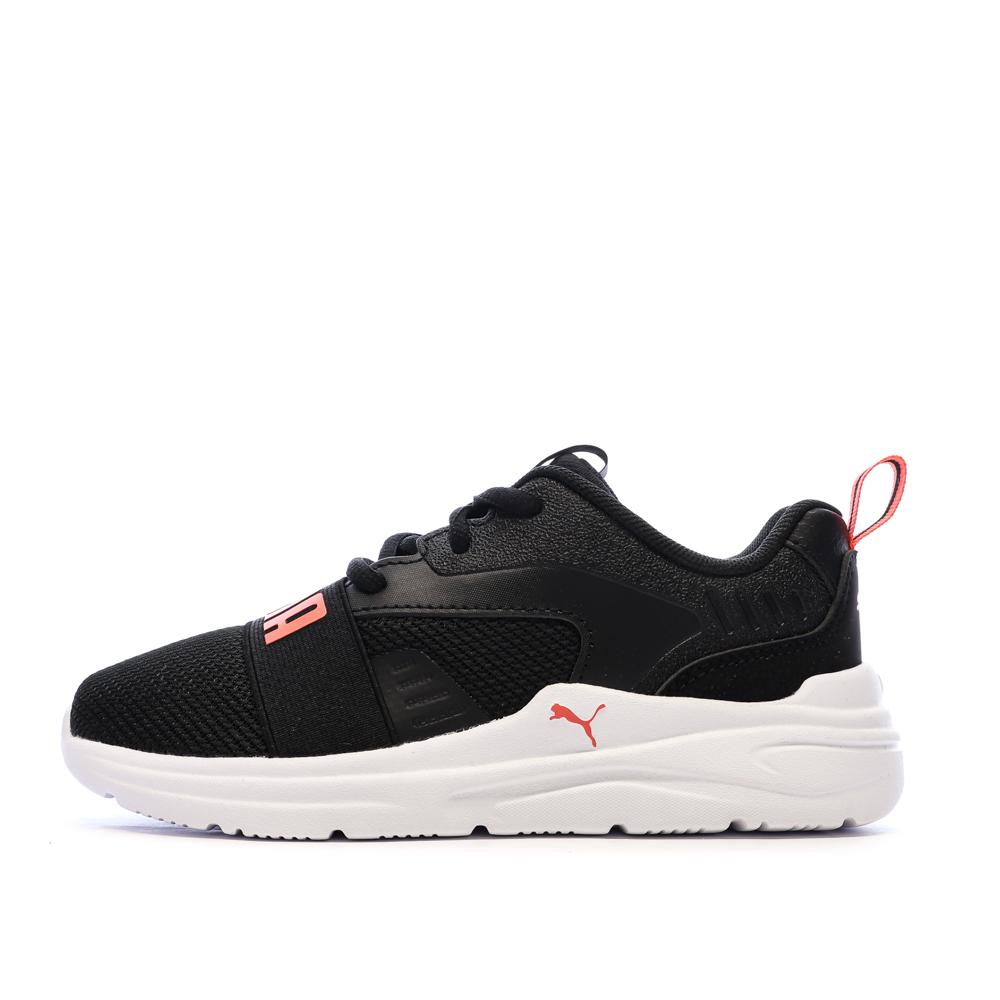 Baskets Noires/Blanches/Fushia Fille Puma Soft Wired 2 pas cher
