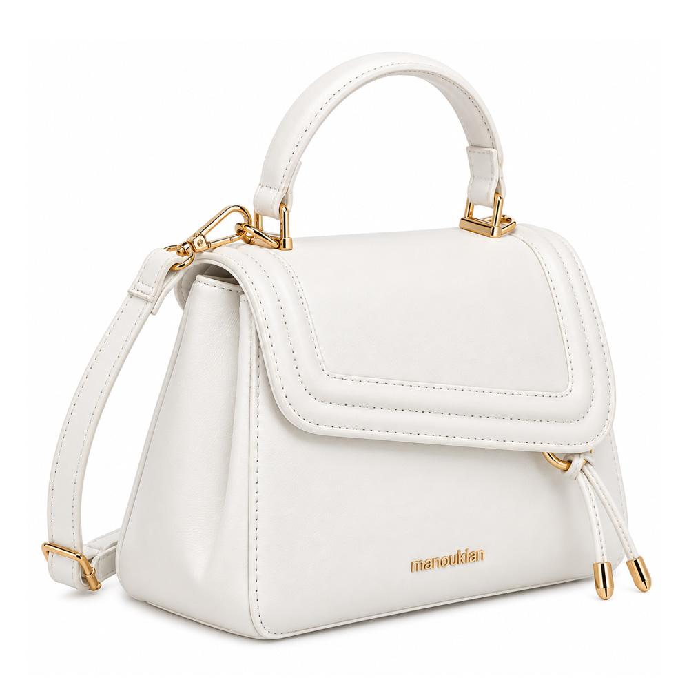 Sac à Bandoulière Blanc Femme Manoukian Melissa pas cher