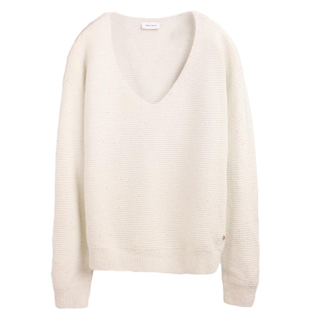 Pull à Paillette Blanc Femme Teddy Smith Prachel vue 3
