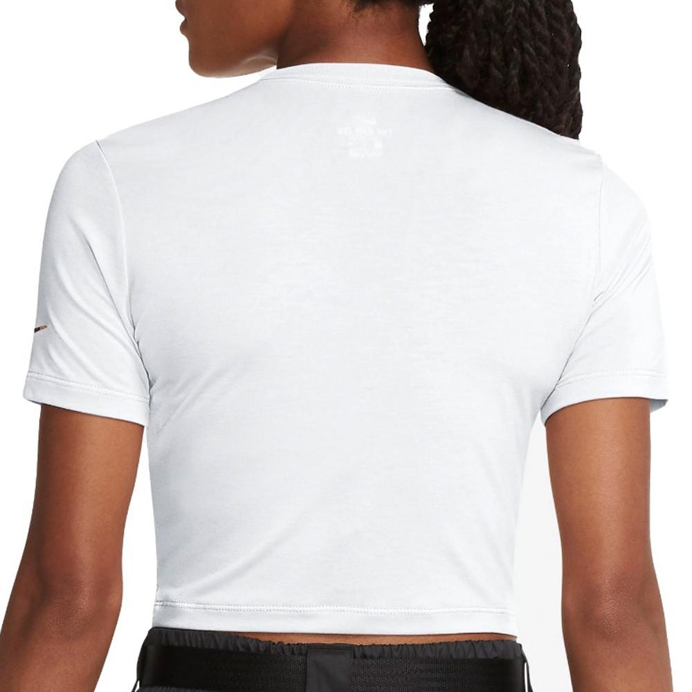 T-Shirt Crop-Top Blanc Femme Nike Slim Fierce vue 2