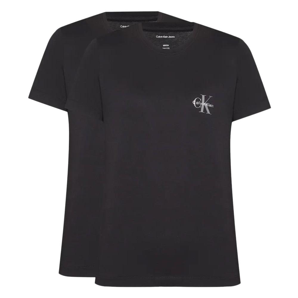 Lot de 2 T-Shirt Noir Femme Calvin Klein Jeans Mono logo pas cher