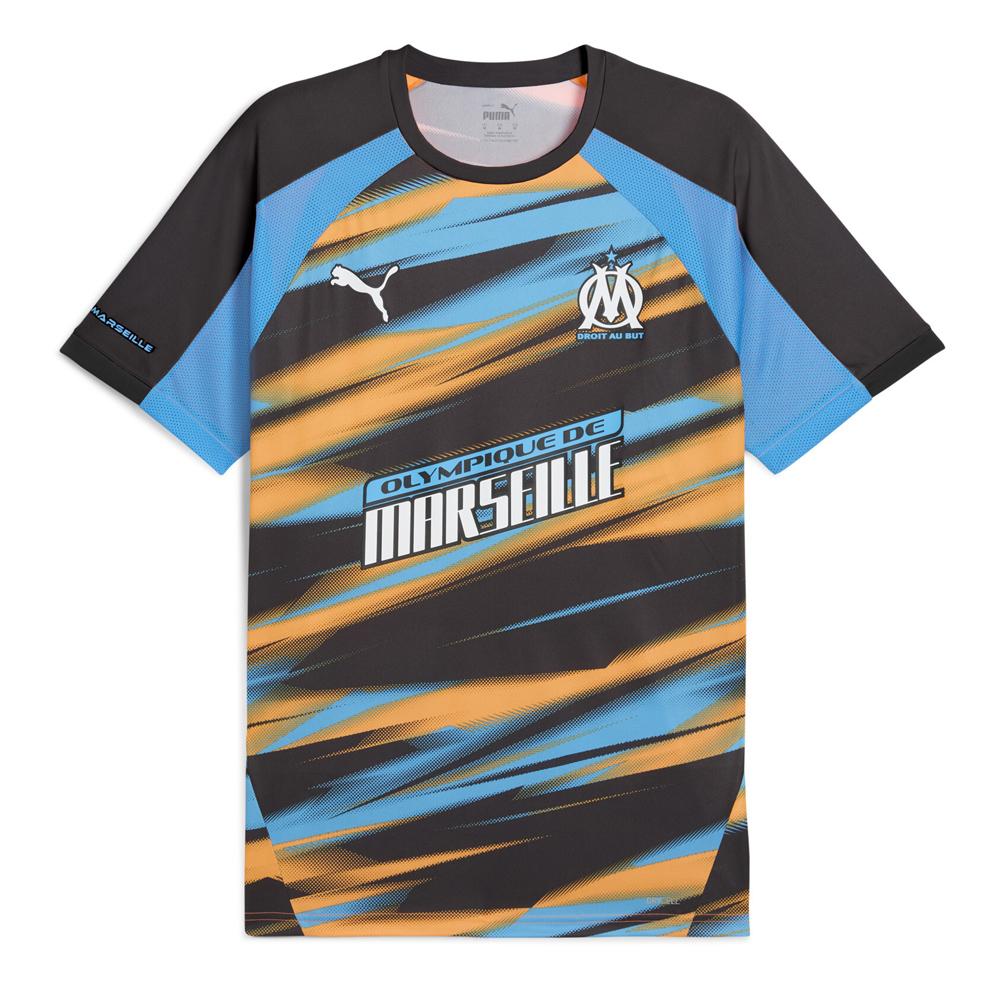 OM Maillot de bain Bleu/Noir/Orange Homme Puma Om Faster pas cher