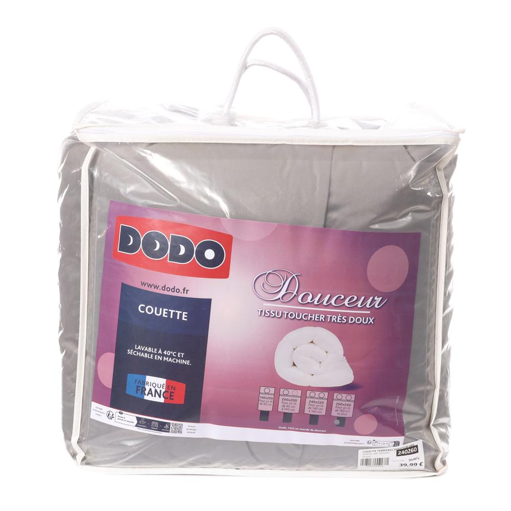 Couette Temperée Tissus Très Doux Douceur Grise Dodo 240x260 pas cher