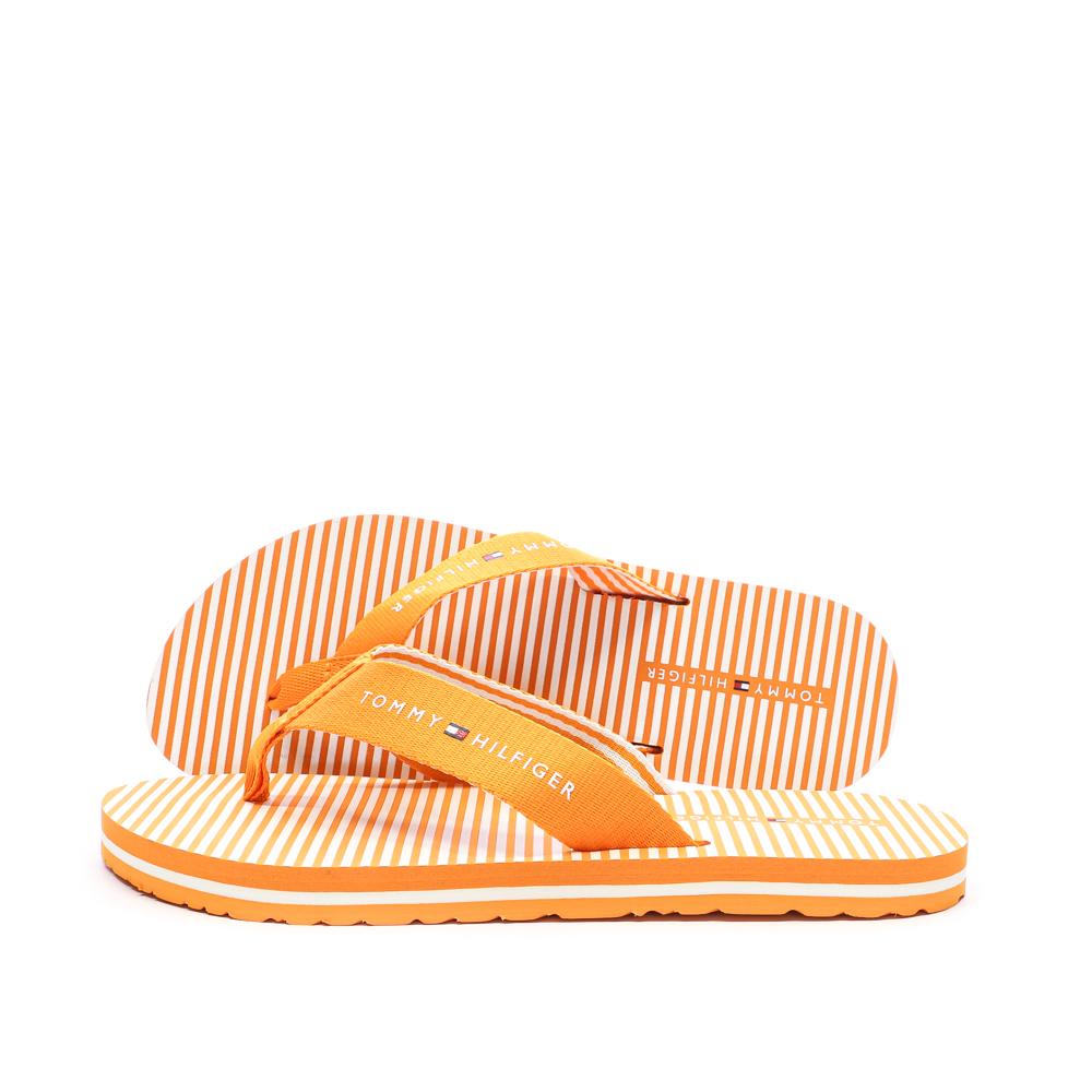 Tongs Orange/Blanches Femme Tommy Hilfiger Ithaca pas cher