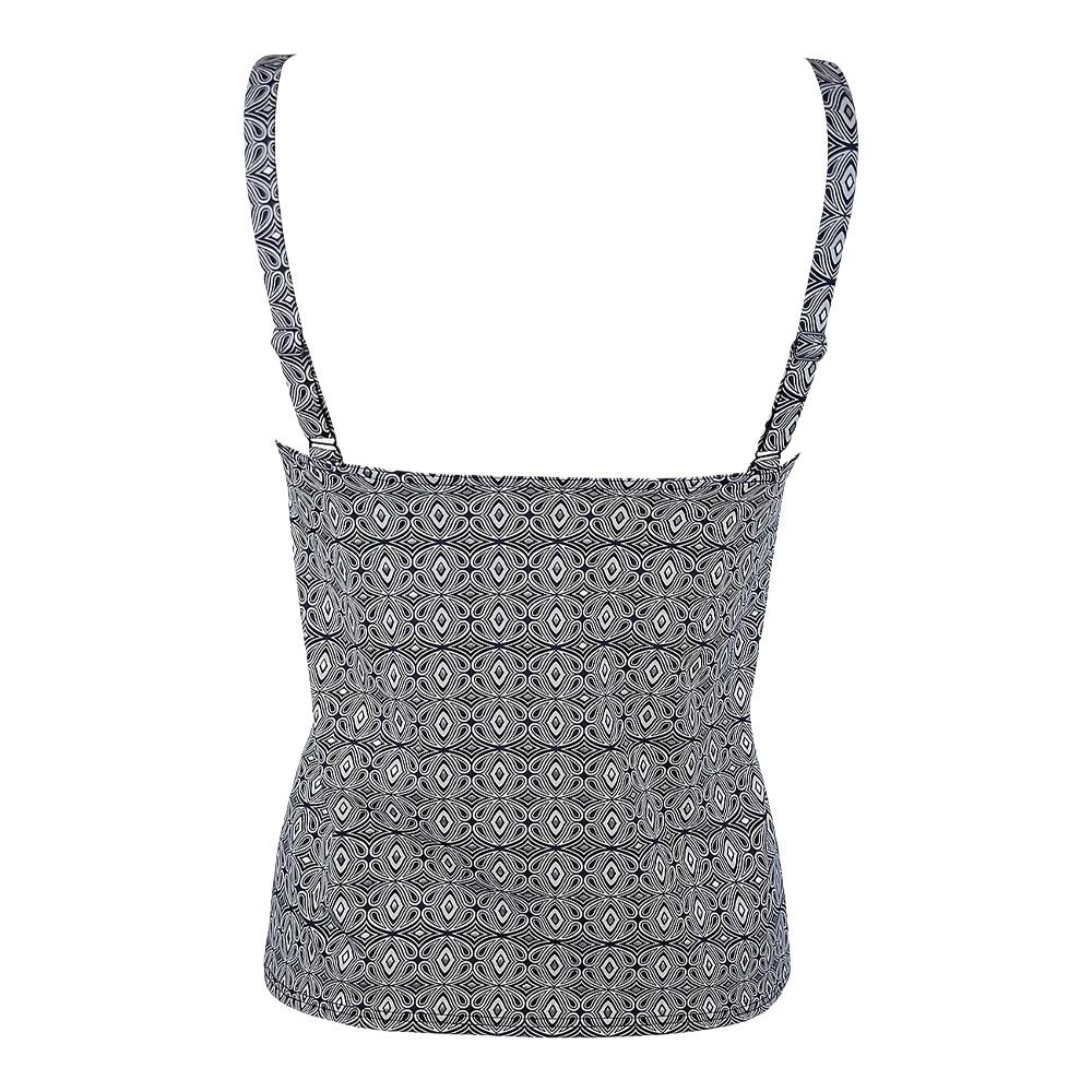 Top de bañador negro/blanco para mujer Grain de Sable Tankini ver 2