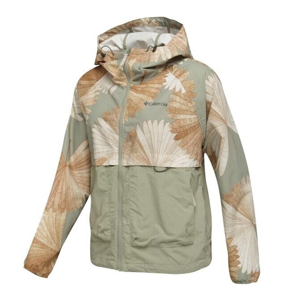 Chaqueta cortavientos verde para mujer Columbia Spire con estampado ver 3
