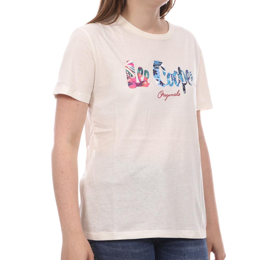 T-Shirt Beige Femme Lee Cooper Océane pas cher