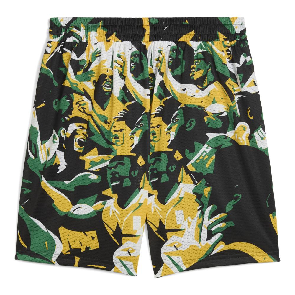 Short de Basketball Vert Homme Puma Rival Rage Aop vue 2
