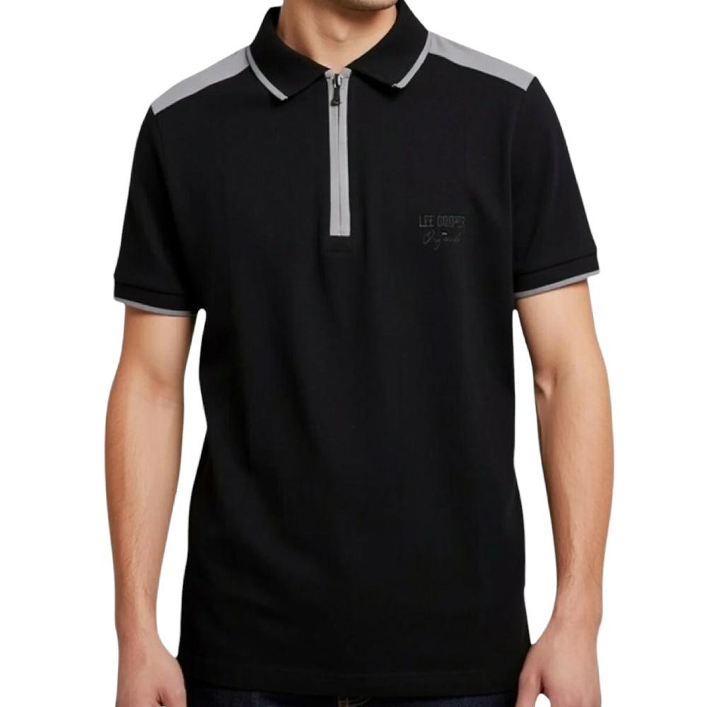 Polo Noir Homme Lee Cooper GLC2046 pas cher