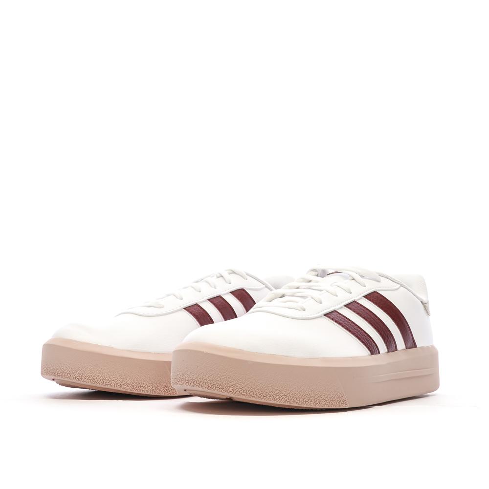 Baskets Beiges/Bordeaux Femme Adidas Court Platform vue 6