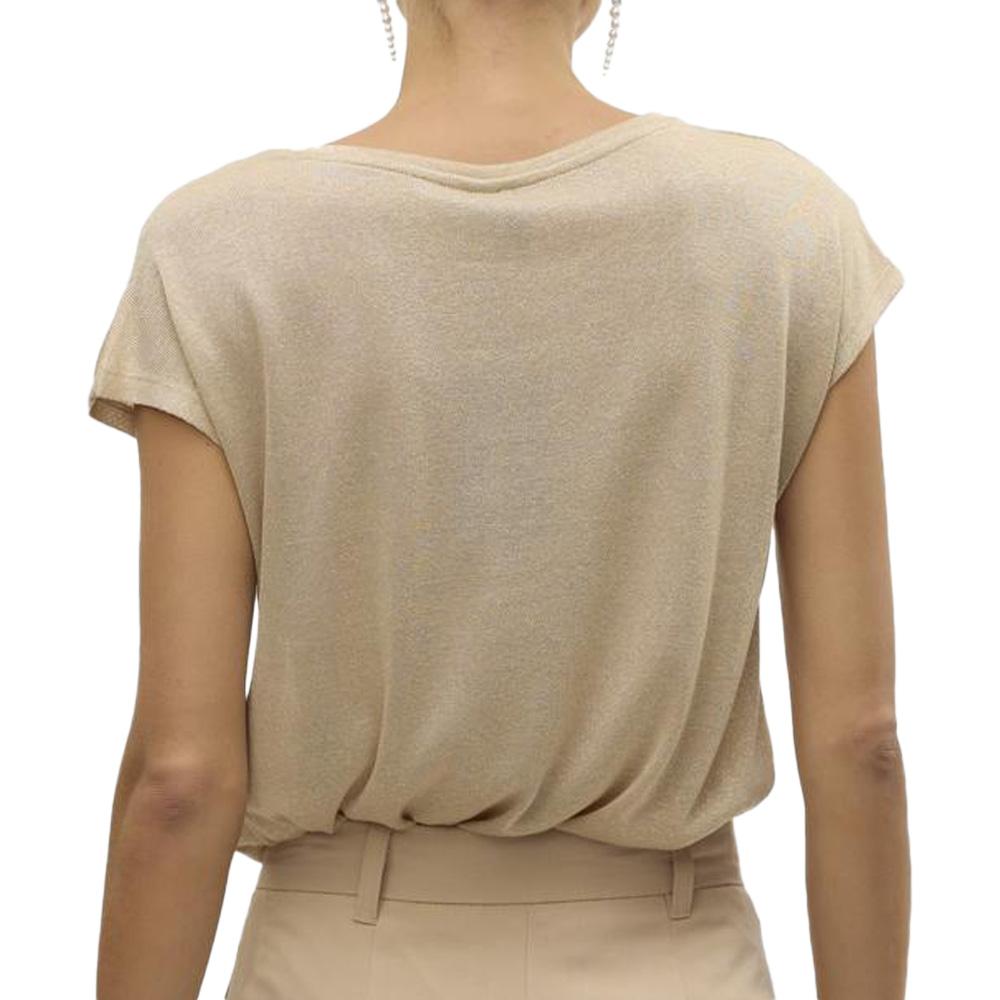 T-Shirt Beige Femme Vero Moda Sarah vue 2