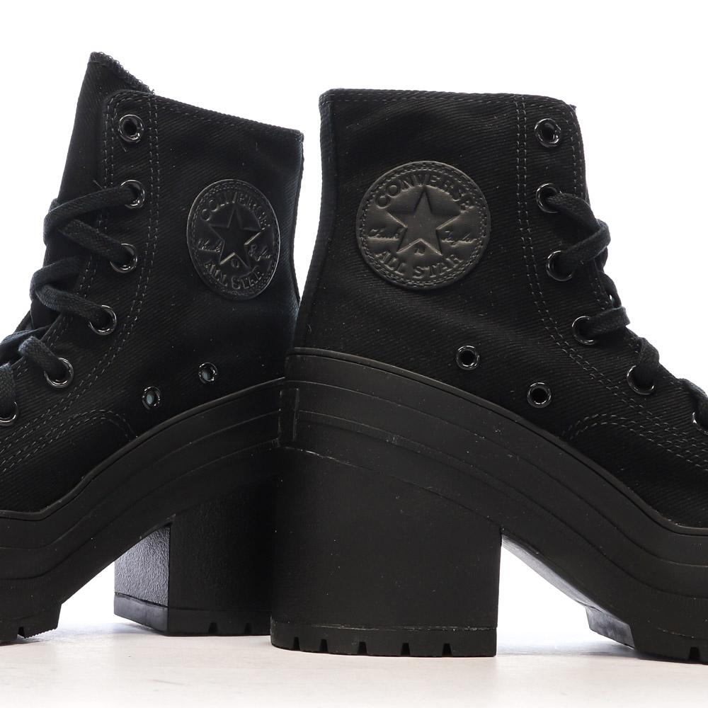 Baskets Noires Femme Converse Chuck 70 De Luxe Heel vue 7