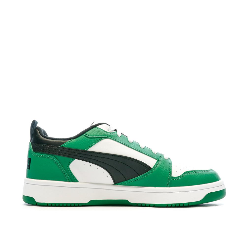 Baskets Noires/Blanches/Vertes Homme Puma Rebound V6 Low vue 2