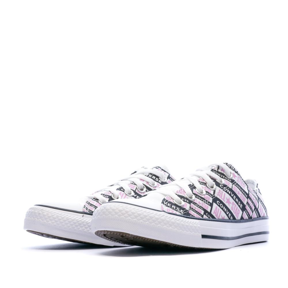Baskets Rose/Blanche Femme Converse OX vue 6
