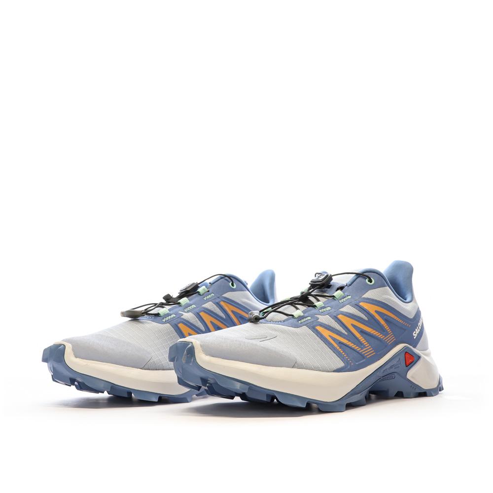 Chaussures de trail Bleu/Beige Femme Salomon Sagacross W vue 6