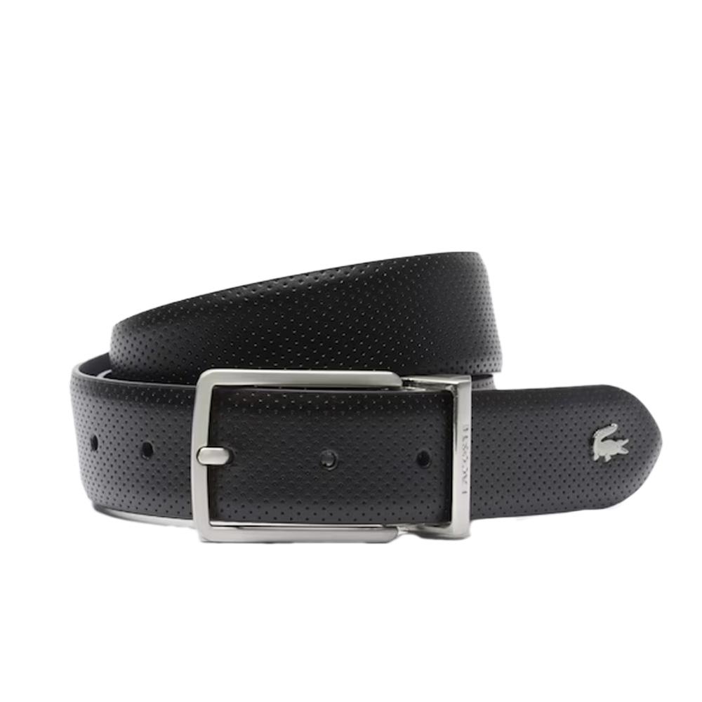 Ceinture Noir Cuir Homme Lacoste 35 Reversible pas cher