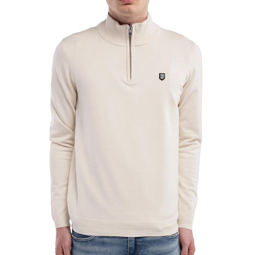 Pull 1/4 Zip Écru Homme Teddy Smith Marty 2 pas cher