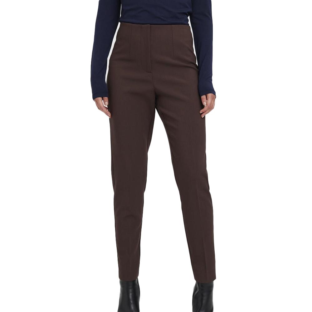 Pantalon taille haute marron femme online