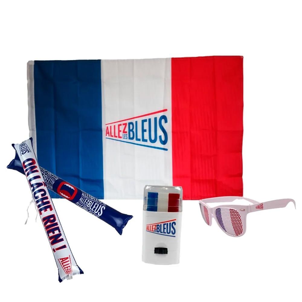 Set Supporter Equipe de France Allez Les Bleus pas cher